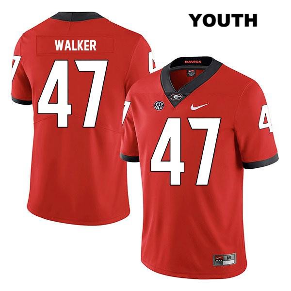 Georgia Bulldogs Youth Payne Walker #47 NCAA Legend Authentic Red Nike Stitched College Football Jersey NLL8256YP